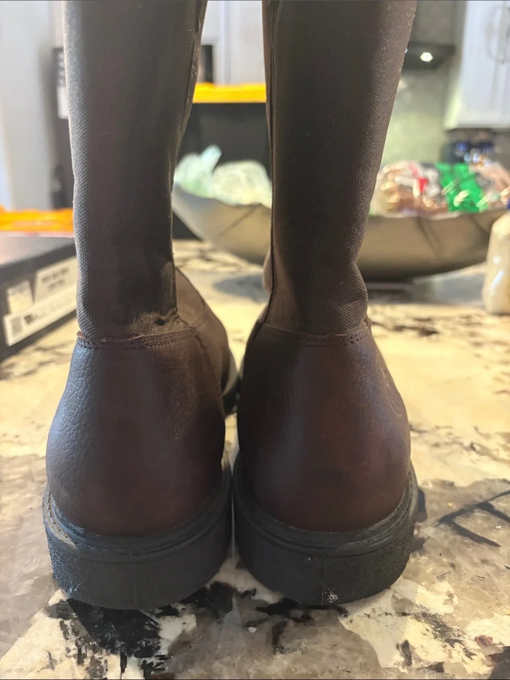 Georgia Boot Dark Brown Pull-On Work Boots with Lug Sole